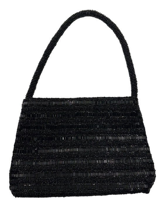 K.C. Malhan Handbags - K.C. Malhan Vintage 80s Black Beaded Small Shoulder Bag Sequin Whimsigoth Formal